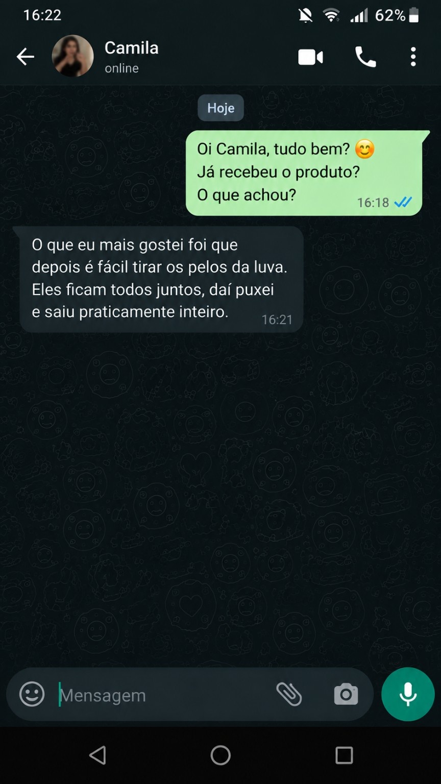 Conversa ilustrativa com Bruno sobre a Luva Mágica.