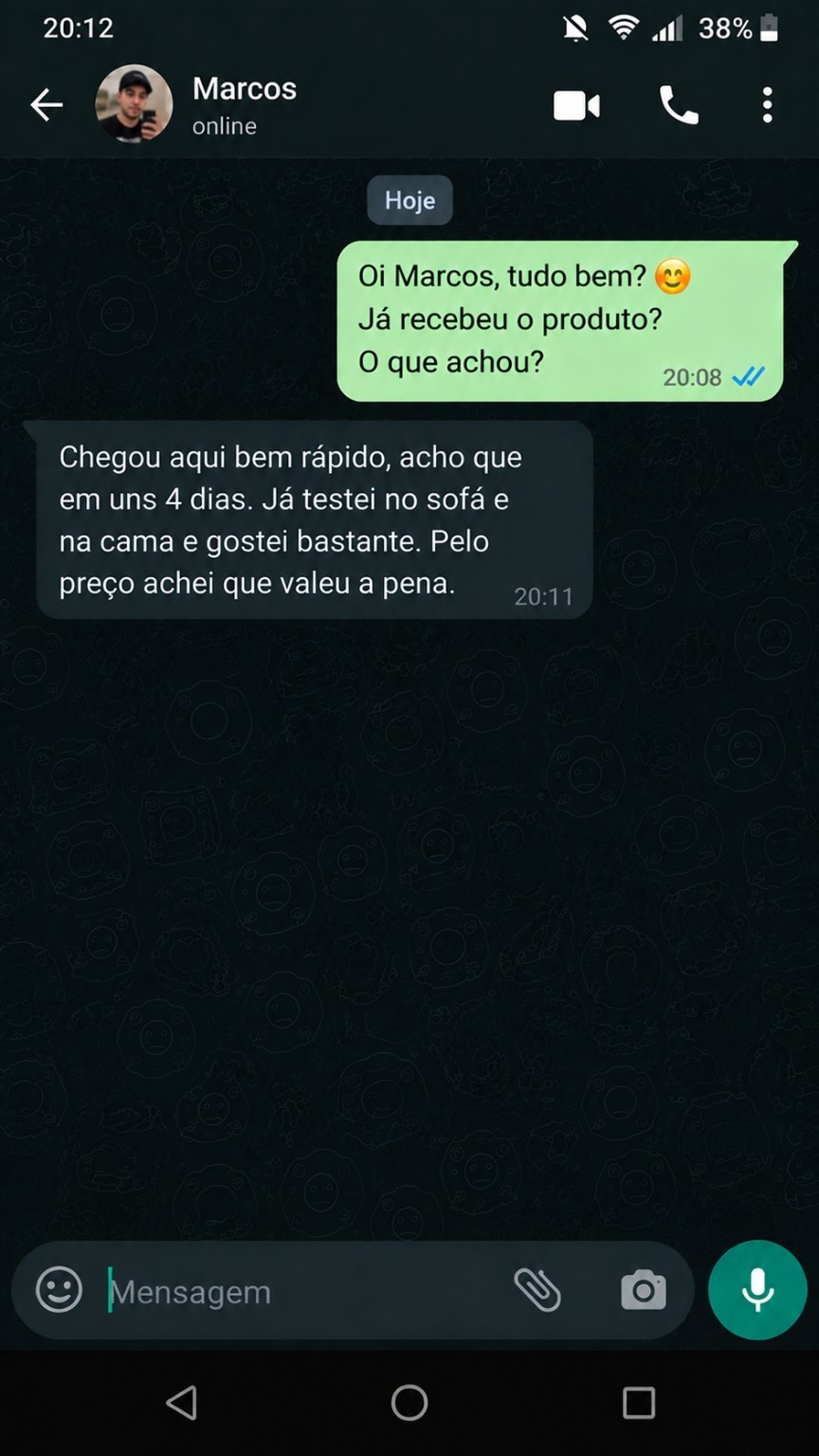 Conversa ilustrativa com Marcos sobre a Luva Mágica.